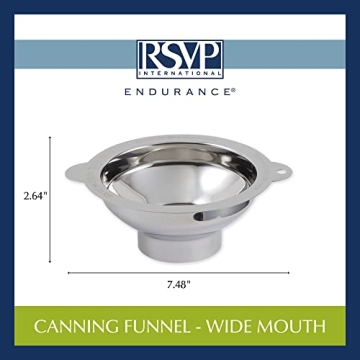 RSVP Endurance Funnel for Wide Mouth Jars, Stainless Steel