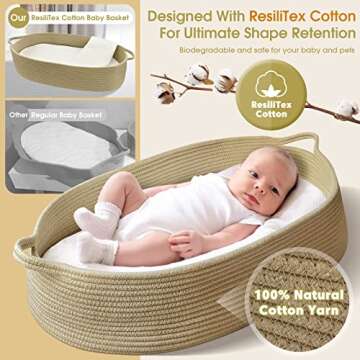 Meloom Cotton Baby Changing Basket - Stylish and Safe