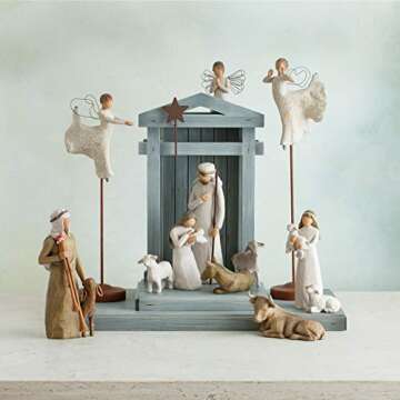 Willow Tree Song of Joy Angel, Singing Soaring All in Universal Harmony, Elevated Angel for Display with Nativity, Gift for Baptism, First Communion or Confirmation, Sculpted Hand-Painted Figure