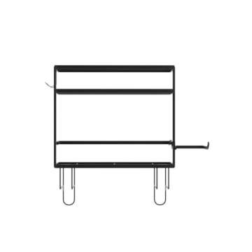 Godboat Bathroom Organizers and Storage, 2-Tier Over Toilet Storage, Bathroom Storage with 2 Hooks & Toilet Paper Holder, Wall Mounted Floating Shelves Furniture, Gifts for Women, Mothers Day (Black)