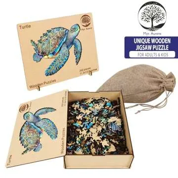 Unique MYS Aurora Sea Turtle Wooden Puzzle for All Ages