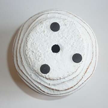 Small Flower Pot - Decorative White Cement Planter for Succulent Plants with Drainage Hole