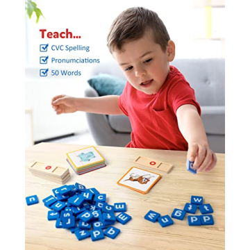 Coogam Wooden Reading Letters & Phonics Games for Kids