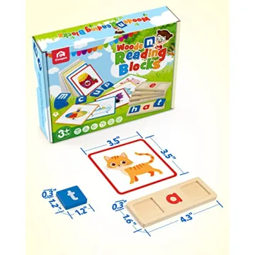 Coogam Wooden Reading Letters & Phonics Games for Kids