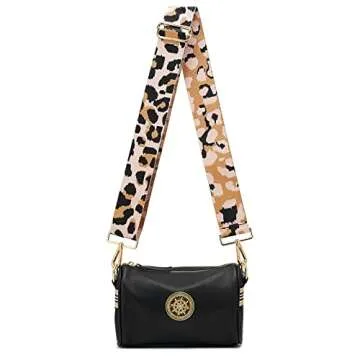 DOAPMLL Wide Purse Straps Replacement Adjustable Crossbody Gold Hardware Canvas Shoulder Strap For Women (5CM, Leopard10)