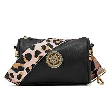 DOAPMLL Wide Purse Straps Replacement Adjustable Crossbody Gold Hardware Canvas Shoulder Strap For Women (5CM, Leopard10)