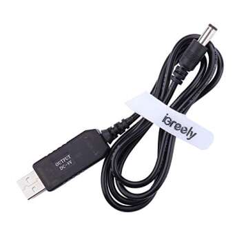 iGreely DC 5V to DC 9V USB Voltage Step Up Converter Cable 3.3ft/1m Power Supply Adapter Cable with DC Jack 5.5 x 2.5mm or 5.5 x 2.1mm, for Fan, Led Light, Wireless Router, Speakers and More Devices