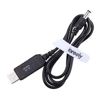 iGreely DC 5V to DC 9V USB Voltage Step Up Converter Cable 3.3ft/1m Power Supply Adapter Cable with DC Jack 5.5 x 2.5mm or 5.5 x 2.1mm, for Fan, Led Light, Wireless Router, Speakers and More Devices