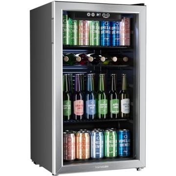 hOmeLabs 120 Can Beverage Cooler with Glass Door