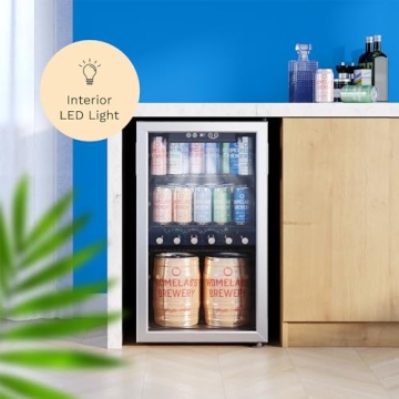 hOmeLabs 120 Can Beverage Cooler with Glass Door