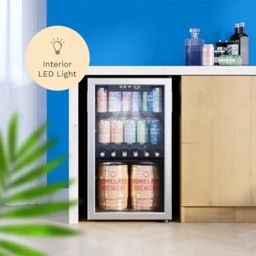 hOmeLabs 120 Can Beverage Cooler with Glass Door