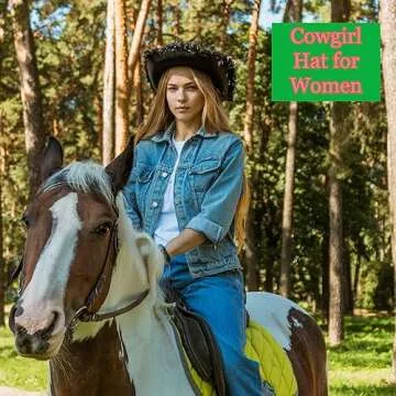 Playo Women's Blinking Tiara White Cowboy Hat for Parties