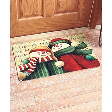 Snowman HAPPY HOLIDAYS Holiday Welcome Mat Outdoor Indoor Festive Christmas Decor Brand NEW by Seaso...