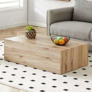 GIA Home Furniture Series Modern Coffee Table with Features a Stylish Design， MDF and Non-Slip mat Assembly，1 Pack,Stylish Wood Color