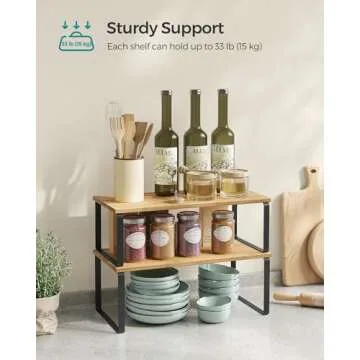 SONGMICS Kitchen Organizer Shelf Set - Stylish Storage Solutions