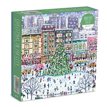 Galison Michael Storrings Christmas In The City Puzzle - 1000 Pieces for Family Fun