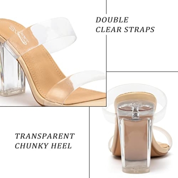 Stylish katliu Women's Clear Heeled Sandals for Any Occasion