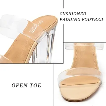 Stylish katliu Women's Clear Heeled Sandals for Any Occasion