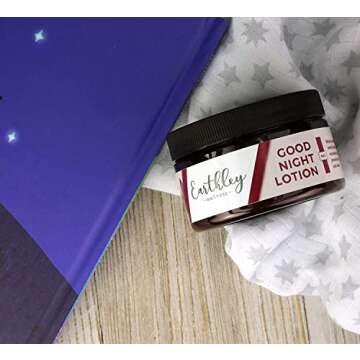 Earthley Wellness, Good Night Lotion, Magnesium Lotion, Apricot Oil, Shea Butter, Mango Butter, Candelilla Wax, Lavender Essential Oil, Lavender Scent (6oz, Regular)