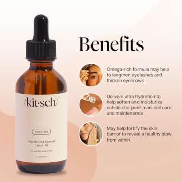 Kitsch Organic Castor Oil – 100% Pure & Multifunctional Beauty Oil