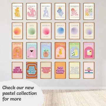 Throwback Traits Trendy Cocktail Wall Art Set of 6 – Modern Bar Decor for Home and Dorm – Perfect for Bar Cart, Kitchen, or College Room – Colorful and Fun Posters to Elevate Your Space