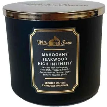 Mahogany Teakwood High Intensity Candle - 3-Wick Scented