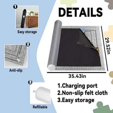 Puzzle Saver with Lid 1000 1500 Pieces Puzzles Board Storage Cover Transport Pump Glue Portable Felt...