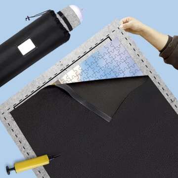 Puzzle Saver with Lid 1000 1500 Pieces Puzzles Board Storage Cover Transport Pump Glue Portable Felt Inflatable Stick Organizer Pad Tabletop Frame Travel Carrier Kit Table Top Rug Keep Cat away from