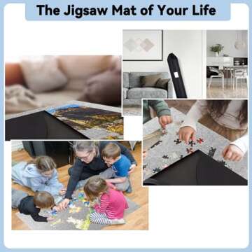 Puzzle Saver with Lid 1000 1500 Pieces Puzzles Board Storage Cover Transport Pump Glue Portable Felt Inflatable Stick Organizer Pad Tabletop Frame Travel Carrier Kit Table Top Rug Keep Cat away from