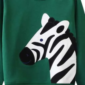 Bumeex Toddler Boy Sweatshirt Clothes Spring Fall Winter Long Sleeve Shirt Fashion Top Clothing Outfits Green Zebra 2t