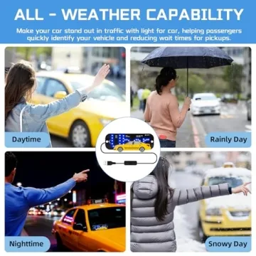 Bright LED Car Sign for Rideshare and Taxi Drivers