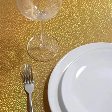 Fitable Gold Sequin Tablecloth - 60x84 Inch Glitter Cloth
