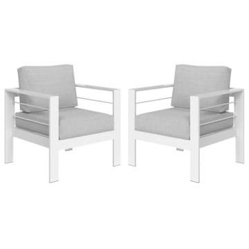 Solaste Patio Loveseat - All-Weather Aluminum Outdoor Sofa with Thick Cushions