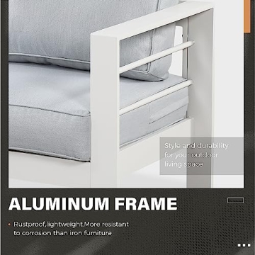 Stylish Solaste Aluminum Patio Loveseat with Cushions