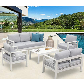 Stylish Solaste Aluminum Patio Loveseat with Cushions