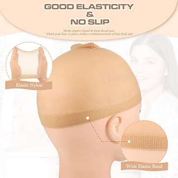 100 Pieces Medium Nylon Stocking Wig Caps for Secure Fit
