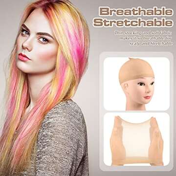 100 Pieces Medium Nylon Stocking Wig Caps for Secure Fit