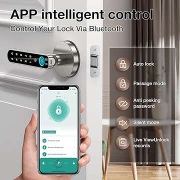 Fingerprint Door Lock-Smart Door knob,biometric Door Lock，with passcode keypad keyless Entry Door ...