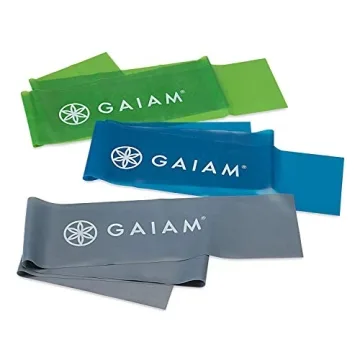 Gaiam Restore Strength and Flexibility Resistance Band Kit Set - 3 Levels of Resistance - Strength T...