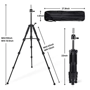 QISHI YUHUA Adjustable Wig Stand Tripod with Hook