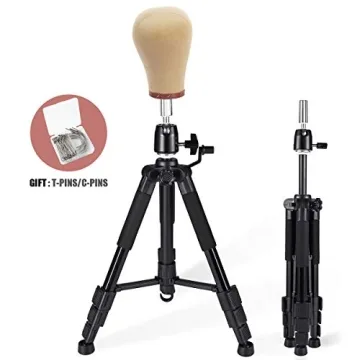 QISHI YUHUA Adjustable Wig Stand Tripod with Hook