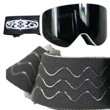 986 SKI AND SNOWBOARD GOGGLES (BLACK STRAP), PRODUCTIONS, ANTI-FOG, MAGNETIC LENS, ONE SIZE FITS ALL, TRENDY/STYLISH, COMFY FIT, SLEEK DESIGN, 100% Polarized Goggles, AFFORDABLE PRICE,