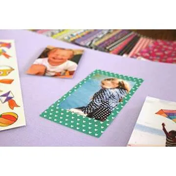 Zink Colorful Fun & Decorative Stickers For 2x3 Photo Paper Projects Pack of 100 Compatible with Kodak, Lifeprint, Polaroid, HP, Canon, Fujifilm wallpaper-borders, Pack of 1
