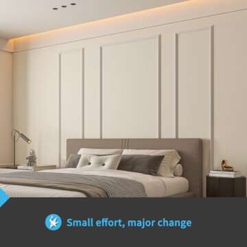 Art3d Pre-Cut Wall Molding Set of 3 pcs, Ready-to-Assemble Wainscoting Panels for Interior Wall Déc...