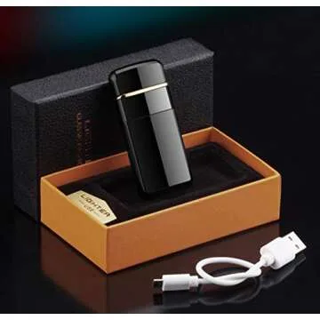 Double Arc Electric Lighter Smart Fingerprint Sensor Lighter Flameless Windproof Lighter USB Rechargeable Fashion Lighter Best Gift for You (Purple)