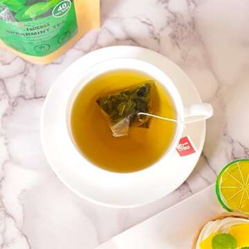 FullChea - Spearmint Tea Bags, 40 Teabags, 1.5g/bag - Premium Spearmint Leaves - Non-GMO - Caffeine-free - High in Antioxidant & Support Digestion