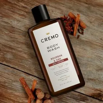 Cremo Rich-Lathering Bourbon & Oak Body Wash, A Sophisticated Blend of Distillers Spice,16 Fl Oz (2-Pack), Packaging may vary
