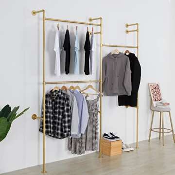 EDCB Modern Industrial Clothing Rack for Space Saving