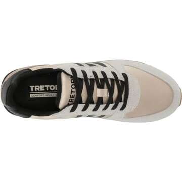 TRETORN womens Women's Lace-up Loyola Women s Lace Up Casual Fashion Sneakers Shoes with Classic Vintage Style, White/Taupe/Black, 8 US