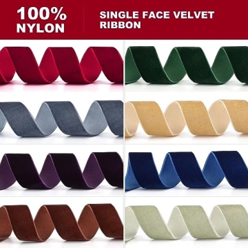 Pieaary Burgundy Velvet Ribbon 1-1/2" x 20 yards for Gift Wrapping